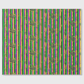 Mardi Gras Beads Lilie Lila Gold Green Geschenkpapier (Flach)