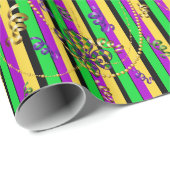 Mardi Gras Beads Lilie Lila Gold Green Geschenkpapier (Rolleneckpunkt)