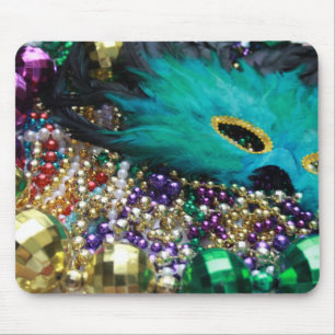 Mardi Gras Beads & Mask Mousepad