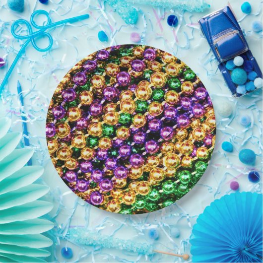 Mardi Gras Beads Pappteller (Party)