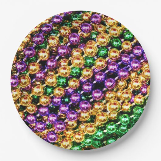 Mardi Gras Beads Pappteller (Vorderseite)
