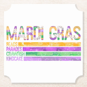Mardi Gras Beads Parades Crawfish King Cake Untersetzer