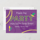 Mardi Gras Beads Party Postkarte (Vorne/Hinten)