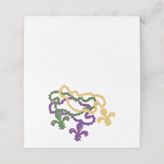 Mardi Gras Beads Platzkarte (Außenseite Aufgefaltet)