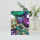 Mardi Gras Beads Postcard Einladungen Vorlagen (Stehend Vorderseite)