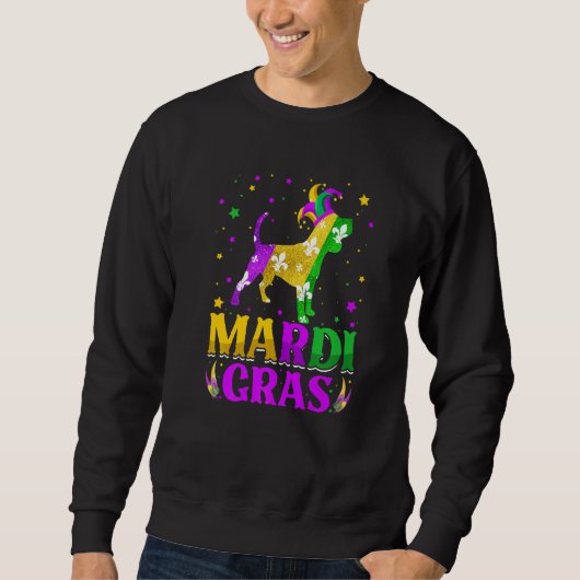Mardi Gras Beagle Dog Lover Carnival Jester Premiu Sweatshirt (Vorderseite)