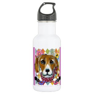 MARDI GRAS BEAGLE EDELSTAHLFLASCHE