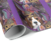 MARDI GRAS BEAGLE GESCHENKPAPIER (Rolleneckpunkt)