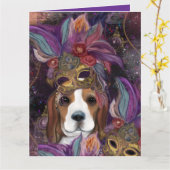 MARDI GRAS BEAGLE KARTE (Gelbe Blume)