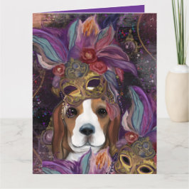 MARDI GRAS BEAGLE KARTE
