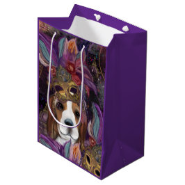 MARDI GRAS BEAGLE MITTLERE GESCHENKTÜTE