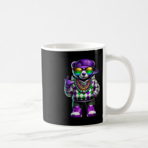 Mardi Gras Bear for Boys Men Hip Hop New Orleans Kaffeetasse