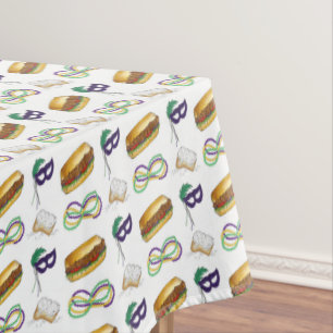 Mardi Gras Beignet Beads Mask New Orleans NOLA Tischdecke