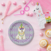 Mardi Gras Bichon Frise Pappteller (Party)
