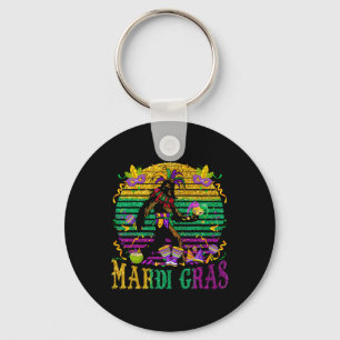 Mardi Gras Bigfoot Funny Kids Men Sasquatch Mardi Schlüsselanhänger