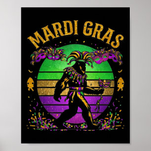 Mardi Gras Bigfoot Poster
