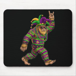 Mardi Gras Bigfoot Sasquatch Karneval New Orleans  Mousepad