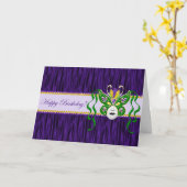 Mardi Gras Birthday Card Karte (Gelbe Blume)