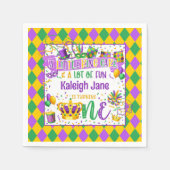 Mardi Gras Birthday (Ein kleiner King Cake & Fun) Serviette (Vorderseite)