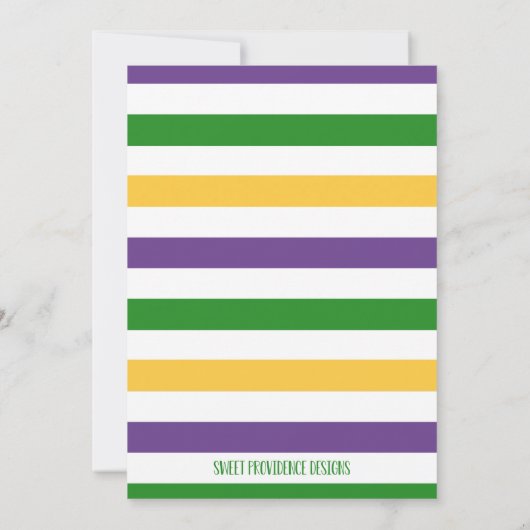 Mardi Gras Birthday Einladung (Rückseite)