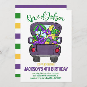 Mardi Gras Birthday Einladung