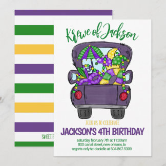 Mardi Gras Birthday Einladung