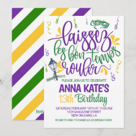 Mardi Gras Birthday Einladung