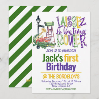 Mardi Gras Birthday Einladung
