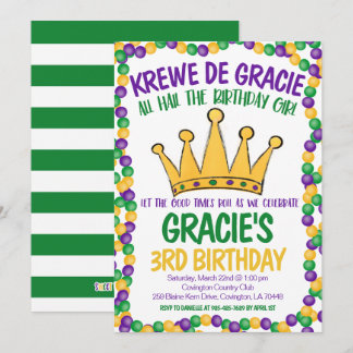 Mardi Gras Birthday Einladung