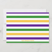 Mardi Gras Birthday Einladung (Rückseite)