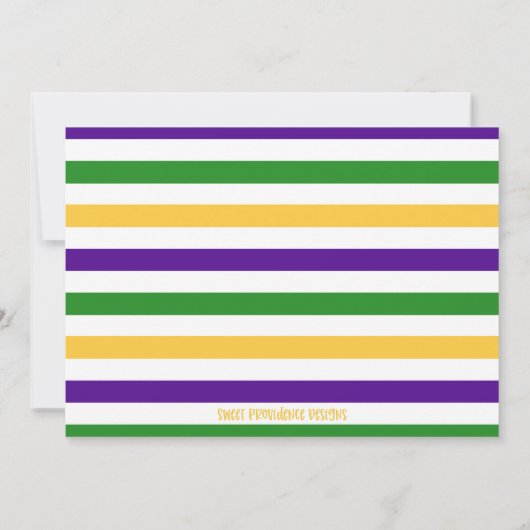 Mardi Gras Birthday Einladung (Rückseite)