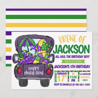 Mardi Gras Birthday Einladung