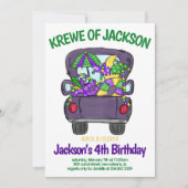 Mardi Gras Birthday Einladung (Vorderseite)