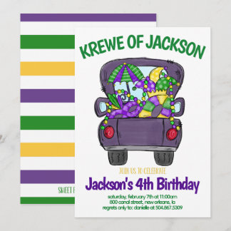 Mardi Gras Birthday Einladung
