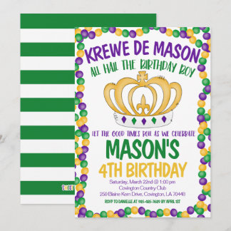 Mardi Gras Birthday Einladung