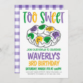 Mardi Gras Birthday Einladung (Vorne/Hinten)