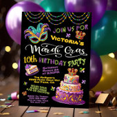 Mardi Gras Birthday Pajama Party Einladung