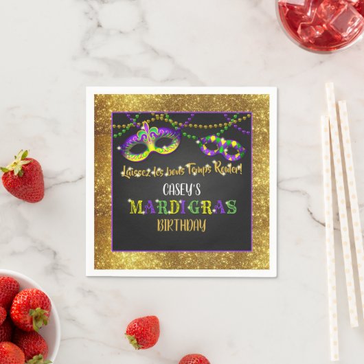 Mardi Gras Birthday Serviette (Beispiel)