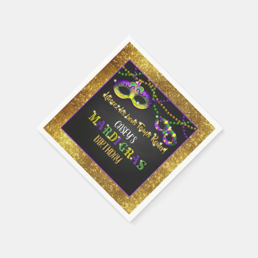 Mardi Gras Birthday Serviette (Ecke)