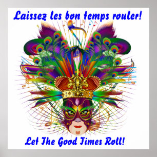 Mardi Gras Bitte beachten Sie die Hinweise Poster
