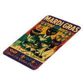 Mardi Gras Black Cat Martini Club Trio Magnet (Linke Seite)