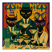 Mardi Gras Black Cat Martini Club Trio Poster (Vorderseite)