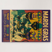 Mardi Gras Black Cat Martini Club Trio Puzzle (Horizontal)