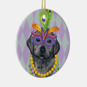 Mardi Gras Black Lab Keramikornament (Rechts)