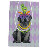 Mardi Gras Black Lab Mittlere Geschenktüte (Rückseite)