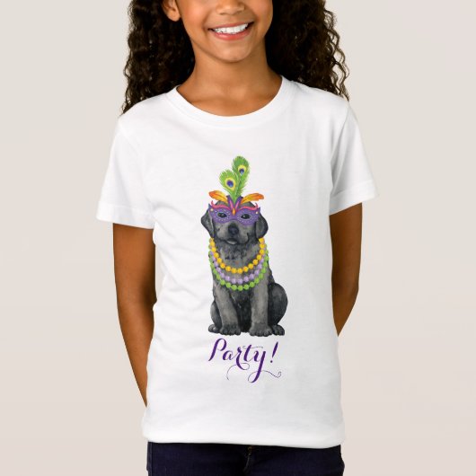 Mardi Gras Black Lab T-Shirt (Vorderseite)