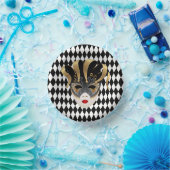 Mardi Gras Black & White Diamond Pappteller (Party)