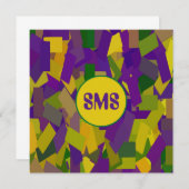 Mardi Gras Blocks Einladung (Vorne/Hinten)