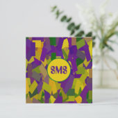 Mardi Gras Blocks Einladung (Stehend Vorderseite)