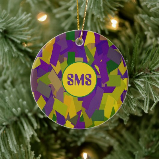 Mardi Gras Blocks Keramik Ornament (Baum)